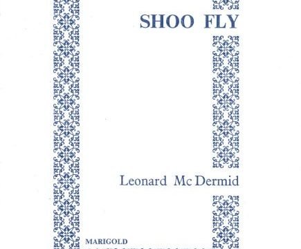 cover of Shoo Fly, text in a floral border